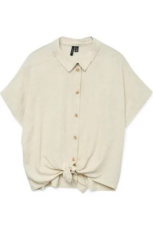 VERO MODA Kurzarmbluse »VMTHEA SS TIE SHIRT WVN NOOS«
