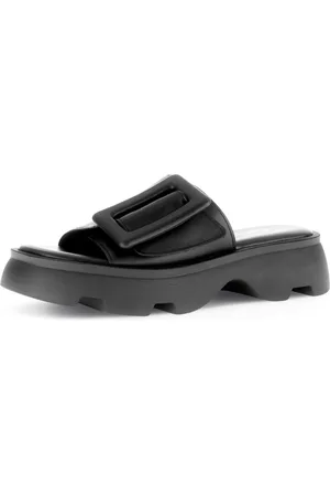 Gabor Pantolette »YORK«, Plateau, Sommerschuh, Komfortschuh, auffällige Zierschnalle, G-Weite