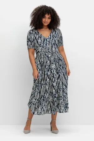 Sheego Sommerkleid »Maxikleid mit Grafikprint und Volantsaum«