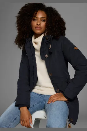KangaROOS Winterjacke, mit Kapuze, für die kalte Jahreszeit, aus leichtem Webstoff, modisch