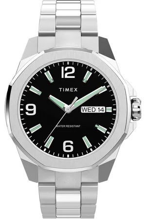 Timex Quarzuhr »ESSEX«, Armbanduhr, Herrenuhr,Edelstahlarmband,Datum, Leuchtzeiger