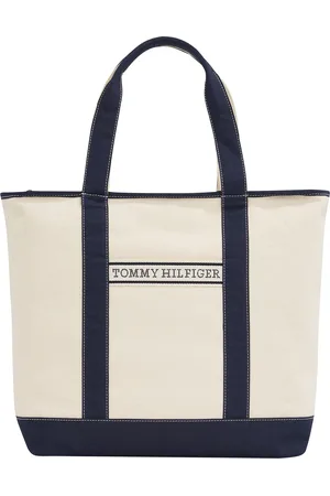 Tommy Hilfiger Tragetasche »TH SUMMER CANVAS TOTE«, Damen Henkeltasche, Beuteltasche, Strandtasche mit Kontrastbesatz
