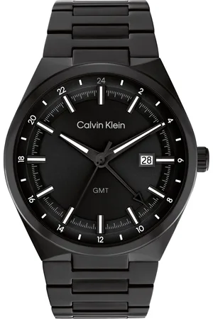 Calvin Klein Quarzuhr »DISTINGUISH GMT«, Armbanduhr, Herrenuhr, Edelstahlarmband, analog, Tag, 2. Zeitzone