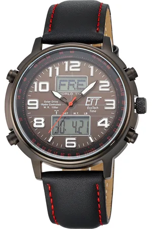 Ett Funkchronograph »Hunter«, Armbanduhr, Herrenuhr, Stoppfunktion, Datum, Solar, Lederarmband