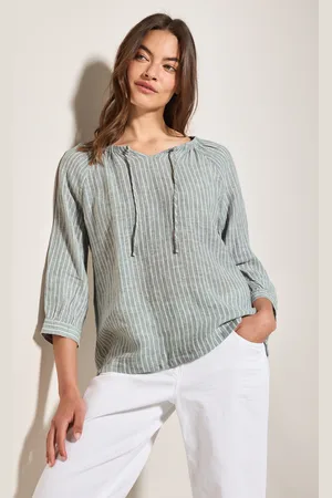 CECIL Shirtbluse, 3/4-Arm in Streifen-Optik