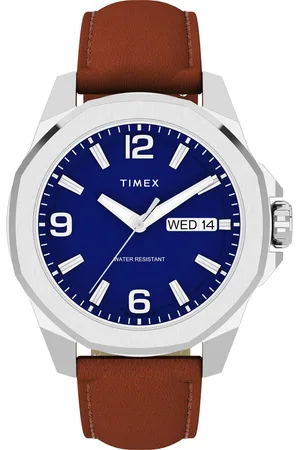Timex Quarzuhr »ESSEX«, Armbanduhr, Herrenuhr,Lederarmband,Datum, Leuchtzeiger