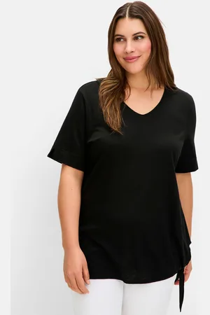 Sheego T-Shirt »Shirt mit Knotendetail am Saum«