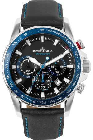 Jacques Lemans Chronograph »Liverpool«, Quarzuhr, Armbanduhr, Herrenuhr, Datum, Lederarmband