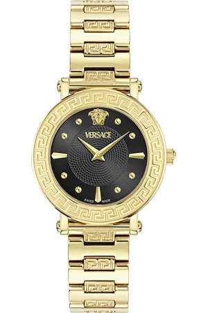 VERSACE Quarzuhr »GRECA SPHERE«, Armbanduhr, Damenuhr, Swiss Made, Saphirglas, Edelstahlarmband, analog