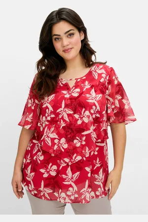 Sheego Chiffontunika »Chiffontunika mit Blütenprint und Flügelärmeln«