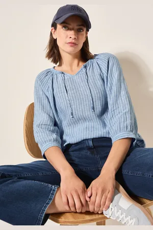 CECIL Shirtbluse, 3/4-Arm in Streifen-Optik