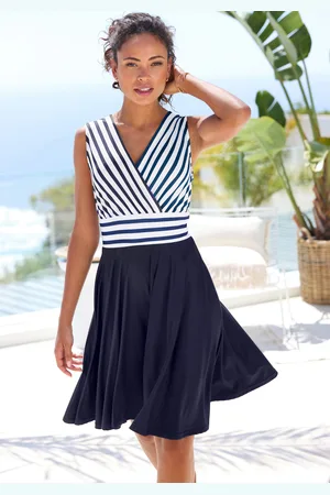 Lascana Sommerkleid, in Wickeloptik, Strandkleid, maritim