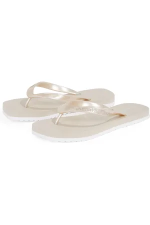 Calvin Klein Zehentrenner »THONG+ TPU METALLIC«, Sommerschuh, Badeschuh, Schlappen, Strandschuh mit Zehensteg