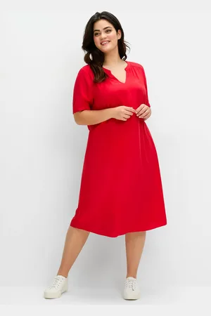 Sheego Sommerkleid »Kleid aus leichter Viskose, in A-Linie«