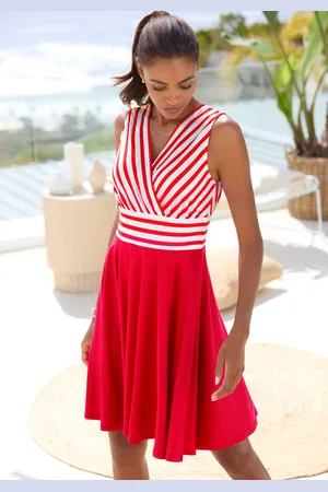 Lascana Sommerkleid, in Wickeloptik, Strandkleid, maritim