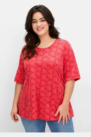 Sheego T-Shirt »Shirt mit Alloverprint, leicht tailliert«