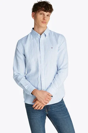 Tommy Hilfiger Langarmhemd »LINEN BLEND BOLD STRIPE«, mit feinen Streifen