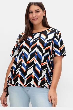 Sheego T-Shirt »Shirt mit Grafikprint und Saum-Gummizug«