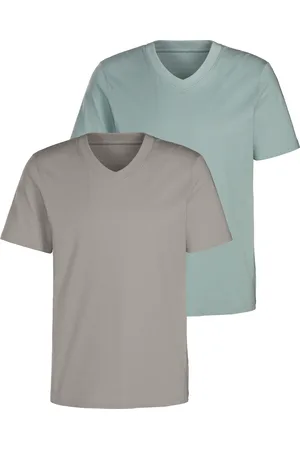 KangaROOS T-Shirt »Regular Fit,«, (2er-Pack), Freizeitshirt mit Kurzarm, V-Ausschnitt aus reine Baumwolle