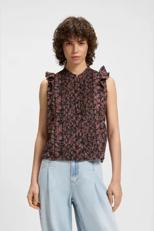 HUGO BOSS Klassische Bluse »C_Bantiana«, mit Ajour Details, Stehkragen
