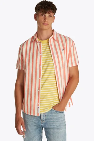 Tommy Hilfiger Kurzarmhemd »TJM REG LINEN BLEND STP SS SHIRT«, Mit Rundhalsausschnitt