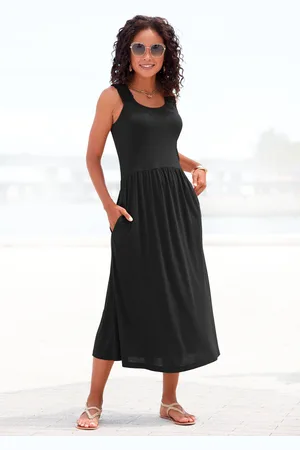 beachtime Jerseykleid, mit Taschen, knielanges Sommerkleid, Strandkleid, Basic