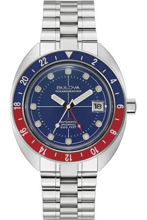 BULOVA Automatikuhr »Oceanographer GMT«, Armbanduhr, Herrenuhr, bis 20 bar wasserdicht, Saphirglas