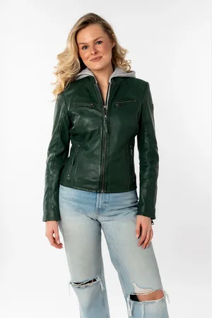 Mauritius Lederjacke »Nola LEGV«, mit Kapuze, mit abnehmbarer Jersey-Kapuze