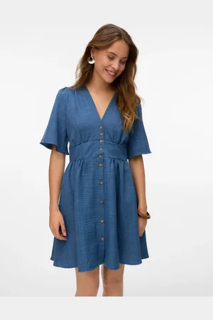 VERO MODA Minikleid »VMMELANEY 2/4 SHORT DRESS WVN NOOS«