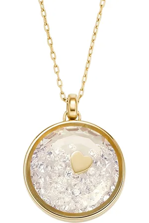 Fossil Kette mit Anhänger »Schmuck Geschenk Edelstahl Halskette Sadie Herz, JF04818710«, mit Glasstein