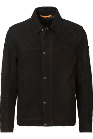 HUGO BOSS Lederjacke »Jomister«, mit Druckknopfleiste