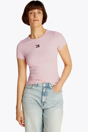 Tommy Hilfiger T-Shirt »TJW SLIM BADGE RIB TEE«, in Rippoptik