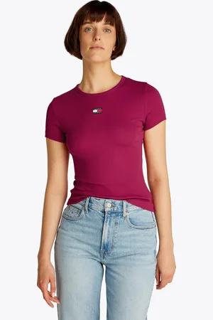Tommy Hilfiger T-Shirt »TJW SLIM BADGE RIB TEE«, in Rippoptik