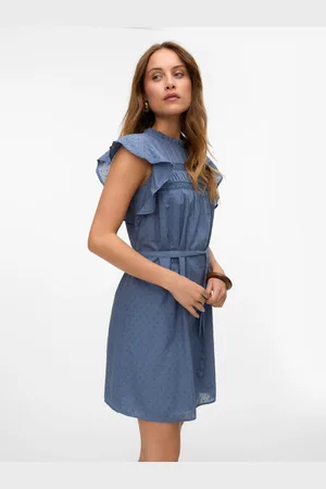VERO MODA Minikleid »VMTRINE SL SHORT LACE DRESS WVN GA NOOS«