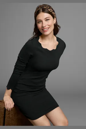 Laura Scott Strickkleid, kurzes Kleid, figurbetont, aus Viskosemischung, langärmlig