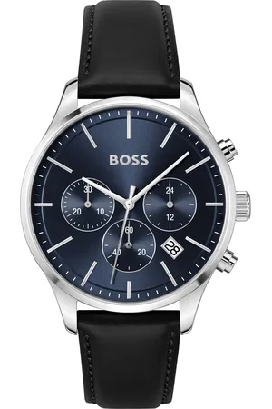 HUGO BOSS Chronograph »AVERY«, Quarzuhr, Herrenuhr, Armbanduhr, Stoppfunktion, Lederarmband