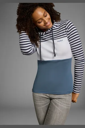 KangaROOS Kapuzenshirt, Langarm, sehr figurbetont, mit Colourblocking-Optik