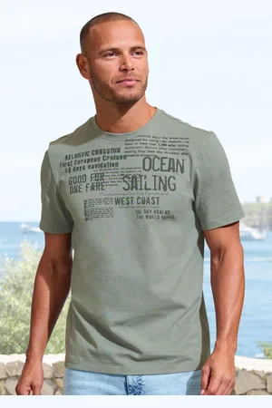 john devin T-Shirt »mit Print«, Regular-Fit, aus Slub-Qualität, mit Print