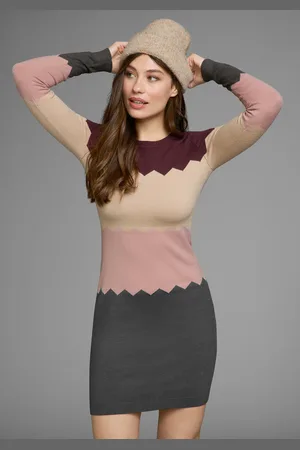 Laura Scott Strickkleid, kurzes Kleid, figurbetont, aus Strickstoff, langärmlig