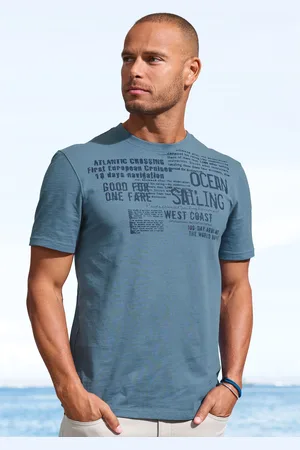 john devin T-Shirt »mit Print«, Regular-Fit, aus Slub-Qualität, mit Print