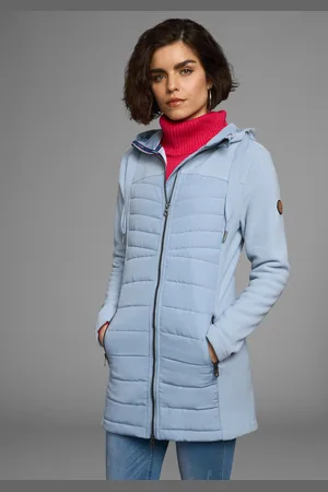 KangaROOS Langjacke, mit Kapuze, leichter Webstoff, figurbetonter Schnitt, mit Kapuze