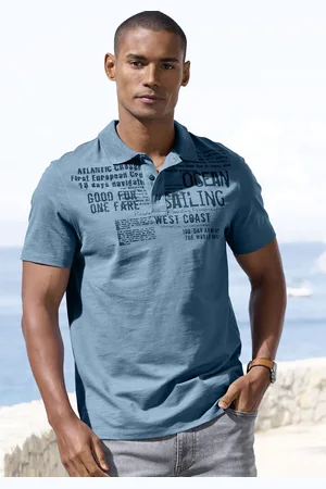 john devin Poloshirt »mit Print«, Regular-Fit, aus Slub-Qualität, mit Print