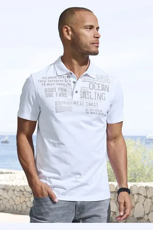 john devin Poloshirt »mit Print«, Regular-Fit, aus Slub-Qualität, mit Print