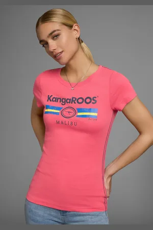 KangaROOS T-Shirt, Kurzarm, unifarben und bedruckt, Rundhalsausschnitt