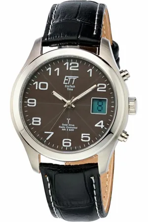 Ett Funkuhr, Armbanduhr, Herrenuhr, Solar, Datum, Lederarmband