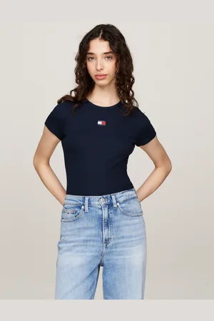 Tommy Hilfiger T-Shirt »TJW SLIM BADGE RIB TEE«, in Rippoptik