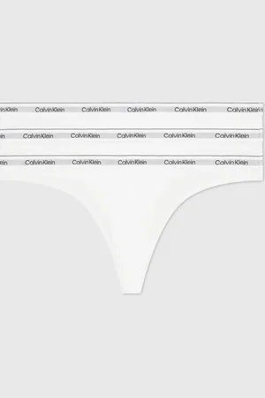Calvin Klein Tanga »3 PACK THONG (LOW-RISE)«, (3 St.), String low waist mit Logobund