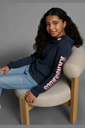 KangaROOS Langarmshirt »Kapuzenshirt mit Ärmeldruck«, gerade Passform, bedrucktes Design, mit Kapuze, aus 100% Baumwolle