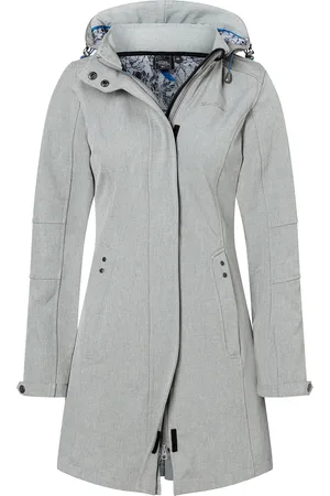 DEPROC-Active Softshellparka »SANSON PEAK WOMEN«, Softshellparka in edler Leinenoptik