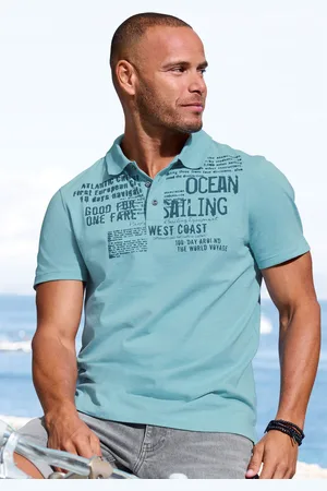 john devin Poloshirt »mit Print«, Regular-Fit, aus Slub-Qualität, mit Print